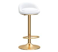DHJUSPS Taburetes de Barra giratorios de Terciopelo Moderno con Altura Ajustable Patas de Metal Doradas Enterprise Blanca Thriving