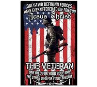 DHKDQQW Letrero de metal vintage con texto en inglés "Only Two Defining Forces Have Ever Offered to Die for You Jesucristo" para el hogar y la cocina, garaje, baño, hombre, cueva, decoración, pared de