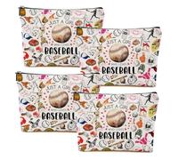 DHKG 4 bolsas de maquillaje para regalo de béisbol, bolsa de cosméticos para entrenadores de béisbol, regalos de cumpleaños para mujeres, entrenadoras, niñas, hermanas, mejores amigas, cosas de