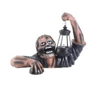 DHliIQQ Linterna de estatua de zombi, zombi que se arrastra hacia afuera, tumba, resina, Halloween, gateando, decoración de zombi, mini zombi al aire libre