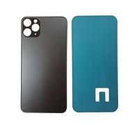 DHLK® Repuesto Tapa Trasera en Vidrio, cuberta baterià Compatible con iPhone 11 Pro MAX | Big Hole SIN Logo (Negro)