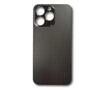 DHLK® Repuesto Tapa Trasera en Vidrio, cuberta baterià Compatible con iPhone 13 Pro | Big Hole SIN Logo (Negro)