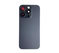 DHLK® Repuesto Tapa Trasera en Vidrio, cuberta baterià Compatible con iPhone 15 Pro | Big Hole SIN Logo Titanio Negro