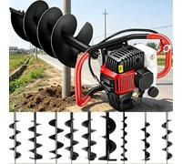 DHMYDPDZ 158CC 4 Tiempos de Gasolina, Poste de Valla, Taladro de Agujero de Tierra, Excavadora,con 3 Brocas(100/150/200 mm) máquina excavación,Taladro Gasolina para Tierras Cultivo,jardín 20/25/30cm