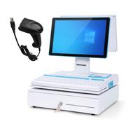 DHMYYXGS Cajas Registradoras Comercio,Tpv Comercio Completo,15,6" Touch Screen + 58mm Impresora Térmica,Ordenador Tpv,Punto Venta para Fábricas,Caja Registradora para Empresas Y Negocios Double