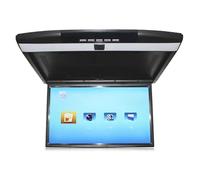 DHMYYXGS Monitor Techo Coche 15,6 Pulgadas HD 1080p IPS,Reproductor Techo Coche Abatible hacia Abajo,Pantalla Visualización Frontal con USB/TF/HDMI/FM,para Coches Y Autobuses 17.3in-Black