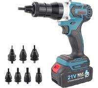 DHMYYXGS Pistola Remachadora Inalámbrica,Remachadora Tuercas Electrica,Remachadora Automatica,Pistola Portátil para Tuercas Remachadoras Ciegas(2*batería) 2200mAh