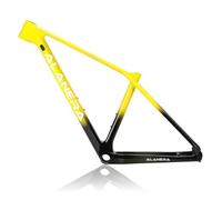 DHNCBGFZ Cuadro De Bicicleta Montaña 29er XS/S/M/L Cuadro De Fibra De Carbono Cuadros Freno De Disco Todoterreno Eje Pasante 12 * 148 Mm Boost BB92mm Enrutamiento Interno(Giallo,M)