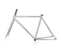 DHNCBGFZ Piñón Fijo Cuadro De Bicicleta 700C 50/52/55 Cm Acero CR-Mo Frenos C Cierre Rápido De 100 Mm/120 Mm Caja De Pedalier BSA 68 Mm(Silver,52CM)