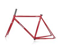 DHNCBGFZ Piñón Fijo Cuadro De Bicicleta 700C 50/52/55 Cm Acero CR-Mo Frenos C Cierre Rápido De 100 Mm/120 Mm Caja De Pedalier BSA 68 Mm(Rosso,55CM)