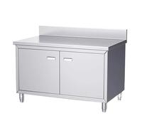 DHNDSDP Banco de Trabajo Mesa Cocina con Doble Puerta Taller Panel Trasero Patas Ajustables Acabado Cepillado Tiradores Empotrados y Gran Capacidad Almacenamiento