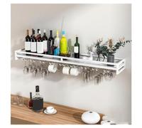 DHNDSDP Botellero de Pared con Soporte para Copas Invertidas Marco Metálico con Almacenamiento de Utensilios de Vino Botelleros Comercial Pintura Horneada a Alta Temperatura(White,39.4x7.9x3.3)