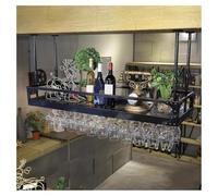 DHNDSDP Botellero de Pared con Soporte para Copas Invertido Altura Y Anchura Ajustables Fijación con Tornillos Botelleros Comercial Hierro con Acabado Esmaltado Al Horno(Black,23.6x13.8)