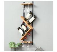 DHNDSDP Botellero de Pared Construcción de Madera Maciza Y Hierro Forjado Botelleros en Ángulo Incluye Almacenamiento Invertido para Copas Ganchos Ocultos Tubos Alta Resistencia(Right-9.8x5.1x37.4)