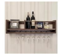 DHNDSDP Botellero Montado en La Pared con Barandilla Y Portavasos Invertido Estantería de Botelleros de 1 Pieza Moldeada L60/90cm (23,6/35,4") Fácil de Instalar Apta(Black Walnut,35.4x5.5x9.8)