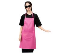 DHNDSDP Delantal Impermeable, Delantales de Cocina de Cuero, con Cordón Ajustable para El Cuello Y Bolsillos, L75 Cm, para Repostería, Restauración, Limpieza Y Jardinería