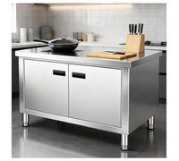 DHNDSDP Mesa de Trabajo Taller Trabajos Cocina Tiradores Empotrados Amplia Capacidad Almacenamiento Patas Ajustables Base Reforzada Armario Comercial Estructura