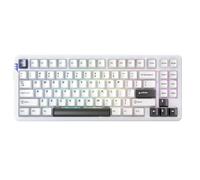DhnvGCSge Teclado Trimodo Montaje de Junta inalámbrico Diseño del 75 por ciento Marco de Aluminio Teclado mecánico programable con retroiluminación RGB 8000mAh Compatible con Hi86(White Smart V3)