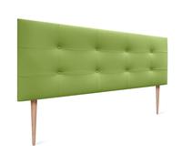 DHOME Cabecero, Cabezales de Cama Acolchado Capitoné 8cm de Grosor. Cabezal tapizado ACUALINE Tela y Polipiel. Cabeceros de Cama Matrimonio e Individual (Polipiel Verde, 150x115cm (Camas 150/160))