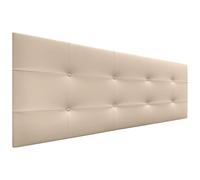 DHOME Cabecero, Cabezales de Cama Acolchado Capitoné 8cm de Grosor. Cabezal tapizado ACUALINE Tela y Polipiel. Cabeceros de Cama Matrimonio e Individual (Polipiel Beige, 135cm (Camas 120/135/140))