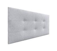 DHOME Cabecero, Cabezales de Cama Acolchado Capitoné 8cm de Grosor. Cabezal tapizado ACUALINE Tela y Polipiel. Cabeceros de Cama Matrimonio e Individual (Tela Gris Perla, 105cm (Camas 80/90/105))