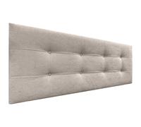 DHOME Cabecero, Cabezales de Cama Acolchado Capitoné 8cm de Grosor. Cabezal tapizado ACUALINE Tela y Polipiel. Cabeceros de Cama Matrimonio e Individual (Tela Beige, 135cm (Camas 120/135/140))