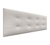 DHOME Cabecero Cabezales de Cama Acolchado Capitoné 8cm de Grosor Cabezal tapizado ACUALINE Tela y Polipiel Cabeceros de Cama Matrimonio e Individual (Polipiel Blanco Hueso, 145cm (Camas 120/135/140))