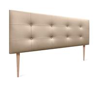 DHOME Cabecero, Cabezales de Cama Acolchado Capitoné 8cm de Grosor. Cabezal tapizado ACUALINE Tela y Polipiel. Cabeceros de Cama Matrimonio e Individual (Polipiel Champán, 150x115cm (Camas 150/160))