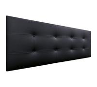 DHOME Cabecero, Cabezales de Cama Acolchado Capitoné 8cm de Grosor. Cabezal tapizado ACUALINE Tela y Polipiel. Cabeceros de Cama Matrimonio e Individual (Polipiel Negro, 150cm (Camas 150/160))