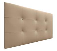 DHOME Cabecero Cabezales de Cama Acolchado Capitoné 8cm de Grosor. Cabezal tapizado ACUALINE Tela y Polipiel. Cabeceros de Cama Matrimonio e Individual (Polipiel Marrón Claro, 105cm (Camas 80/90/105))