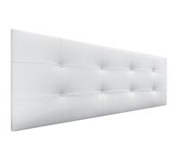 DHOME Cabecero, Cabezales de Cama Acolchado Capitoné 8cm de Grosor. Cabezal tapizado ACUALINE Tela y Polipiel. Cabeceros de Cama Matrimonio e Individual (Polipiel Blanco, 145cm (Camas 120/135/140))