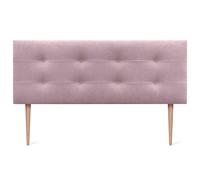 DHOME Cabecero, Cabezales de Cama Capitoné hasta el Suelo. Cabezal tapizado ACUALINE Tela y Polipiel. Cabeceros de Cama Matrimonio e Individual (Tela Salmón, 145x115cm con Patas (Camas 120/135/140))