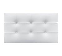 DHOME Cabecero, Cabezales de Cama Capitoné hasta el Suelo. Cabezal tapizado ACUALINE Tela y Polipiel. Cabeceros de Cama Matrimonio e Individual (Polipiel Blanco, 95x60cm (Camas 70/80/90))