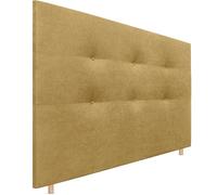 DHOME Cabecero, Cabezales de Cama Capitoné hasta el Suelo. Cabezal tapizado ACUALINE Tela y Polipiel. Cabeceros de Cama Matrimonio e Individual (Tela Mostaza, 145cm (Camas 120/135/140))