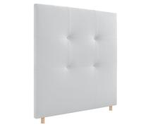 DHOME Cabecero, Cabezales de Cama Capitoné hasta el Suelo. Cabezal tapizado ACUALINE Tela y Polipiel. Cabeceros de Cama Matrimonio e Individual (Polipiel Blanco, 95cm (Camas 70/80/90))