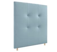 DHOME Cabecero, Cabezales de Cama Capitoné hasta el Suelo. Cabezal tapizado ACUALINE Tela y Polipiel. Cabeceros de Cama Matrimonio e Individual (Polipiel Celeste, 95cm (Camas 70/80/90))