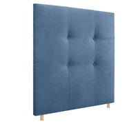 DHOME Cabecero, Cabezales de Cama Capitoné hasta el Suelo. Cabezal tapizado ACUALINE Tela y Polipiel. Cabeceros de Cama Matrimonio e Individual (Tela Azul, 95cm (Camas 70/80/90))