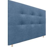 DHOME Cabecero, Cabezales de Cama Capitoné hasta el Suelo. Cabezal tapizado ACUALINE Tela y Polipiel. Cabeceros de Cama Matrimonio e Individual (Tela Azul, 145cm (Camas 120/135/140))
