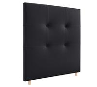 DHOME Cabecero, Cabezales de Cama Capitoné hasta el Suelo. Cabezal tapizado ACUALINE Tela y Polipiel. Cabeceros de Cama Matrimonio e Individual (Polipiel Negro, 95cm (Camas 70/80/90))