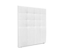 DHOME Cabecero Capitoné hasta el Suelo Cabezal 8cm tapizado ACUALINE Tela y Polipiel para Cama Dormitorio (Blanco Tela) Tela Blanco 150cm