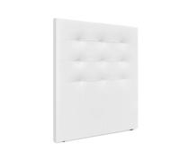 DHOME Cabecero Capitoné hasta el Suelo Cabezal 8cm tapizado ACUALINE Tela y Polipiel para Cama Dormitorio (Blanco Polipiel)