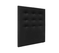 DHOME Cabecero Capitoné hasta el Suelo Cabezal 8cm tapizado ACUALINE Tela y Polipiel para Cama Dormitorio (Negro Polipiel) Polipiel Negro 95cm