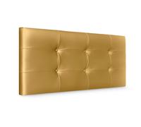 DHOME Cabecero Capitone Tapizado Polipiel o Tela Acualine con 8cm de Grosor Cabezales de Cama Acolchado Capitoné Cabeceros de Cama (Dorado Polipiel)
