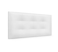DHOME Cabecero Capitone Tapizado Polipiel o Tela Acualine con 8cm de Grosor Cabezales de Cama Acolchado Capitoné Cabeceros de Cama (Blanco Polipiel)