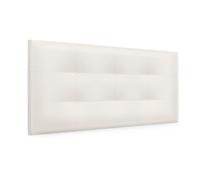 DHOME Cabecero Capitone Tapizado Polipiel o Tela Acualine con 8cm de Grosor Cabezales de Cama Acolchado Capitoné Cabeceros de Cama (Blanco Hueso Polipiel)