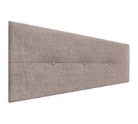 DHOME Cabecero de Lino Natural con Botones Cabezal Tapizado Cama Dormitorio Moderno Top Trending (Lino Tierra, 150x50cm (150))