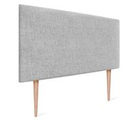 DHOME Cabecero de Lino Natural Liso Cabezal Tapizado Cama Dormitorio Moderno Top Trending (Gris Claro, 105x105cm con Patas (Camas 80/90/105))