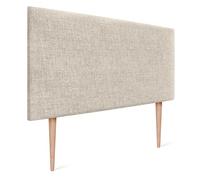 DHOME Cabecero de Lino Natural Liso Cabezal Tapizado Cama Dormitorio Moderno Top Trending (Lino Natural, 95x105cm con Patas (Camas 80/90))