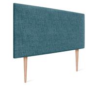 DHOME Cabecero de Lino Natural Liso Cabezal Tapizado Cama Dormitorio Moderno Top Trending (Turquesa, 110x105cm con Patas (Camas 80/90/105))