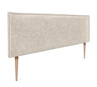 DHOME Cabecero de Lino Natural Liso con Ribete Cabezal Tapizado Cama Dormitorio Moderno Top Trending (Beige, 150x105cm con Patas (Camas 150/160))
